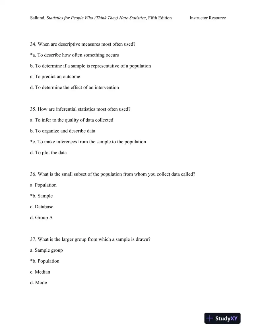 Statistics for People Who (Think They) Hate Statistics Fifth Edition Test Bank, page 10
