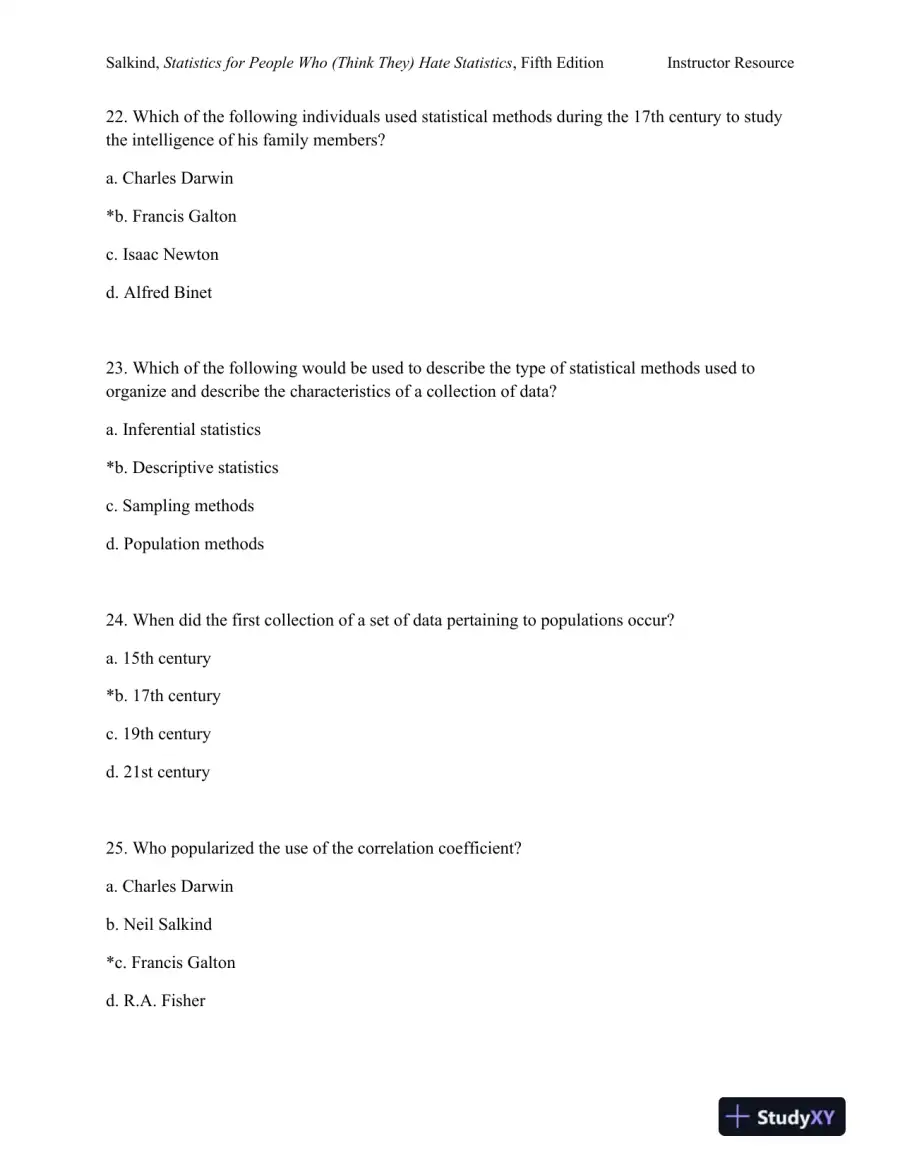 Statistics for People Who (Think They) Hate Statistics Fifth Edition Test Bank, page 7