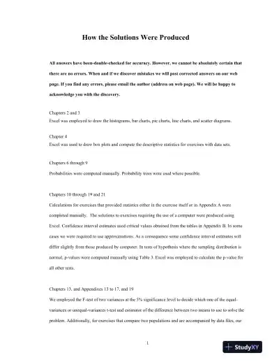 Statistics For Management And Economics, 9th Edition Solution Manual - Page 3 preview image