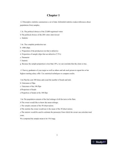 Statistics For Management And Economics, 9th Edition Solution Manual - Page 5 preview image