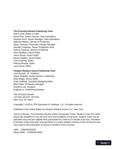 Princeton Review GRE Premium Prep, 2024: 7 Practice Tests + Review and Techniques (2023) - Page 4 preview image