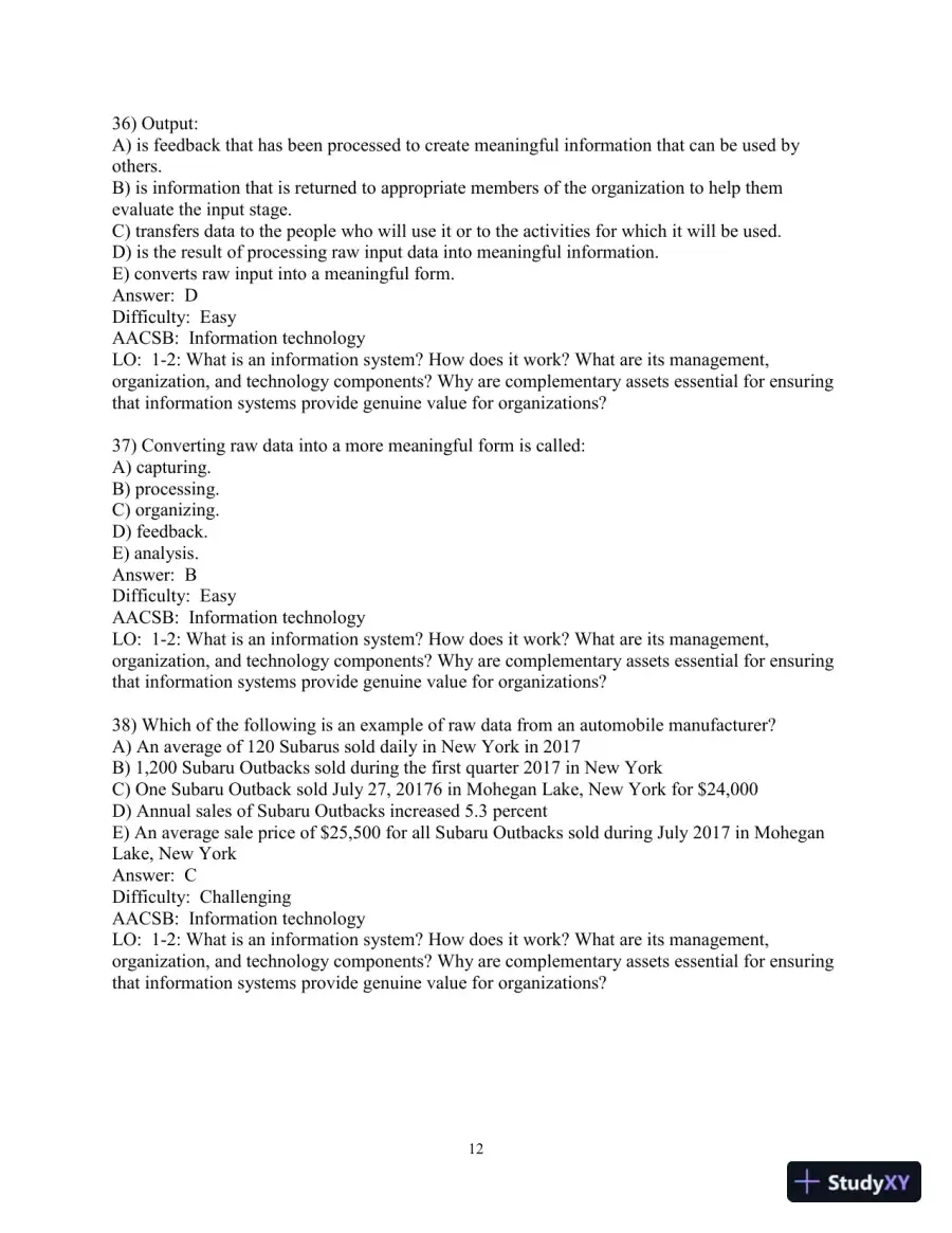 Test Bank For Management Information Systems: Managing the Digital Firm, 16th Edition, page 13