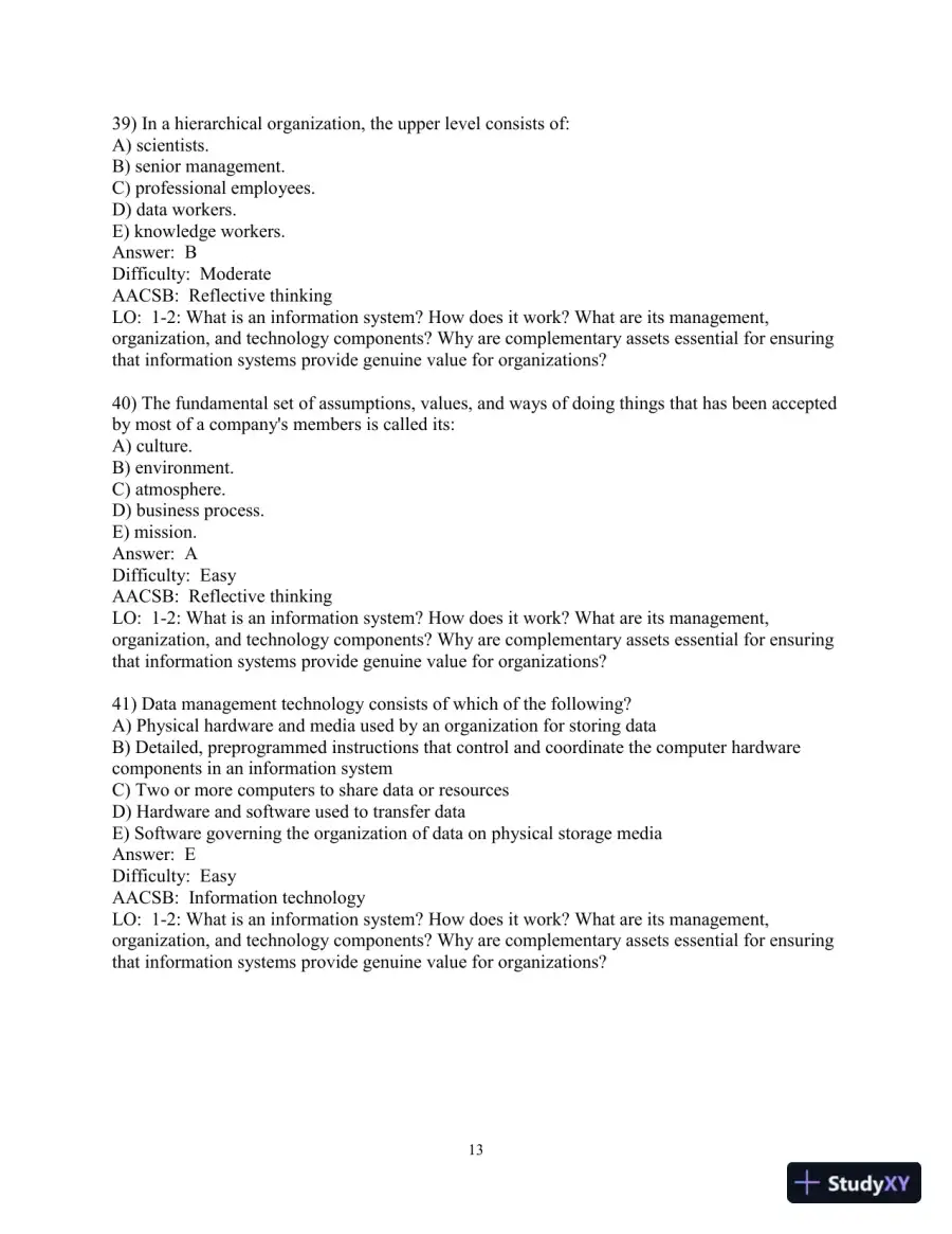 Test Bank For Management Information Systems: Managing the Digital Firm, 16th Edition, page 14