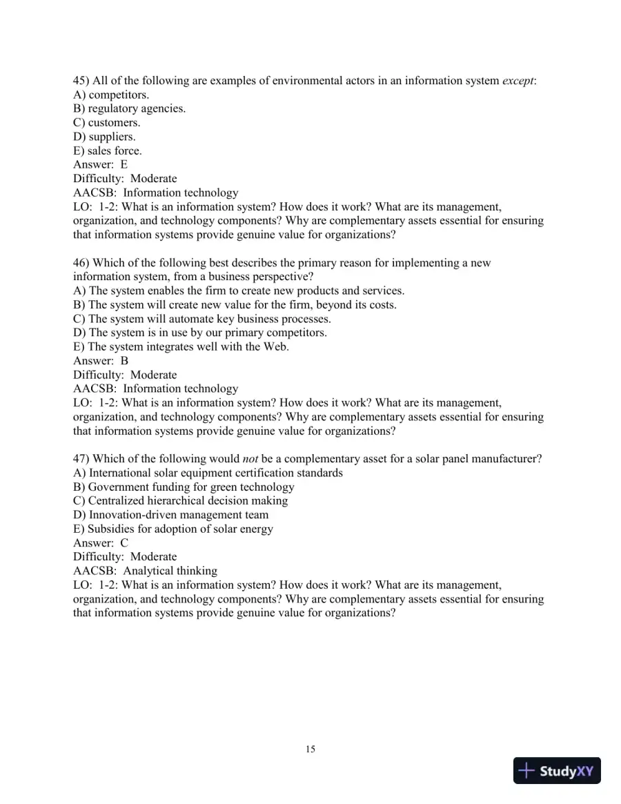 Test Bank For Management Information Systems: Managing the Digital Firm, 16th Edition, page 16