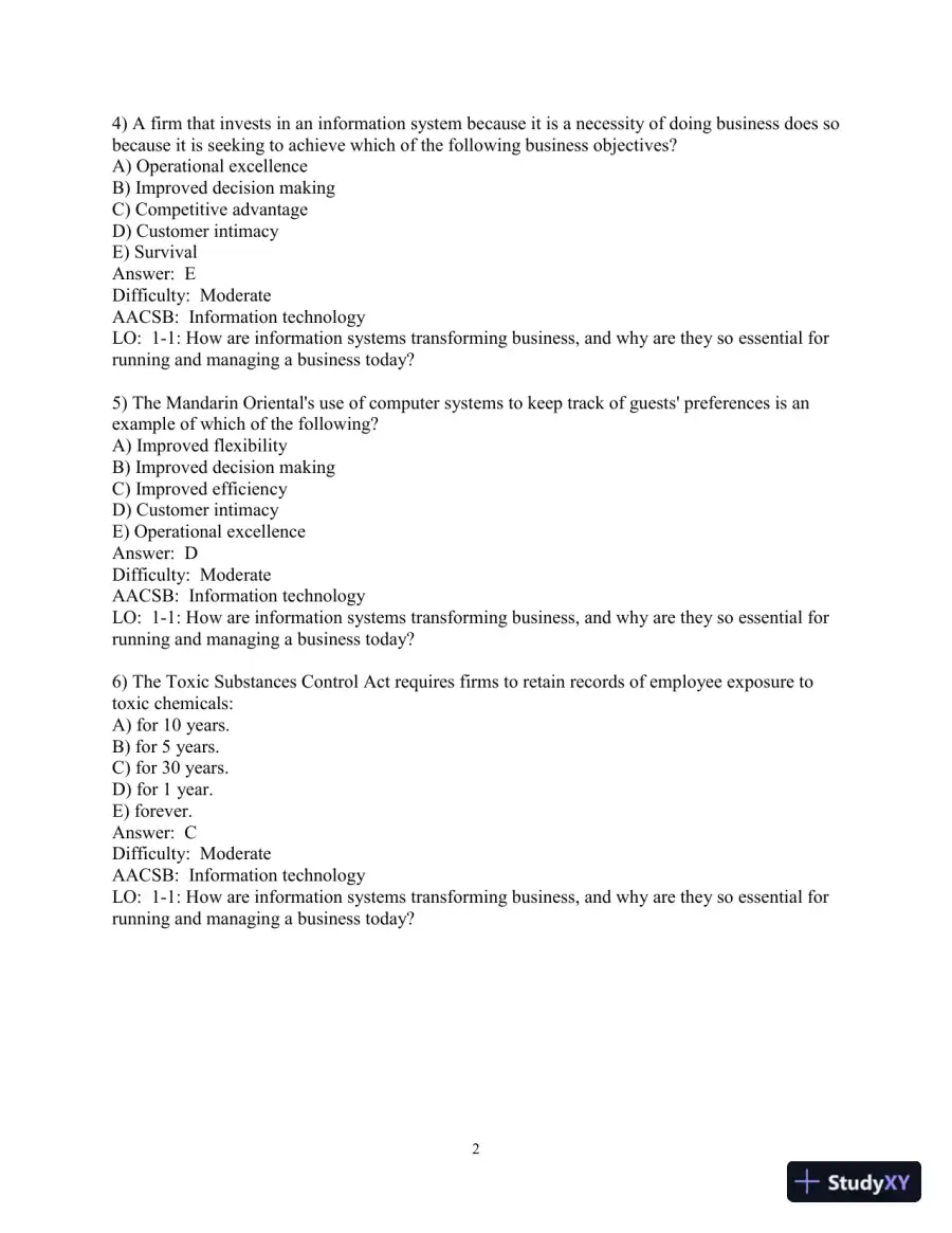 Test Bank For Management Information Systems: Managing the Digital Firm, 16th Edition, page 3