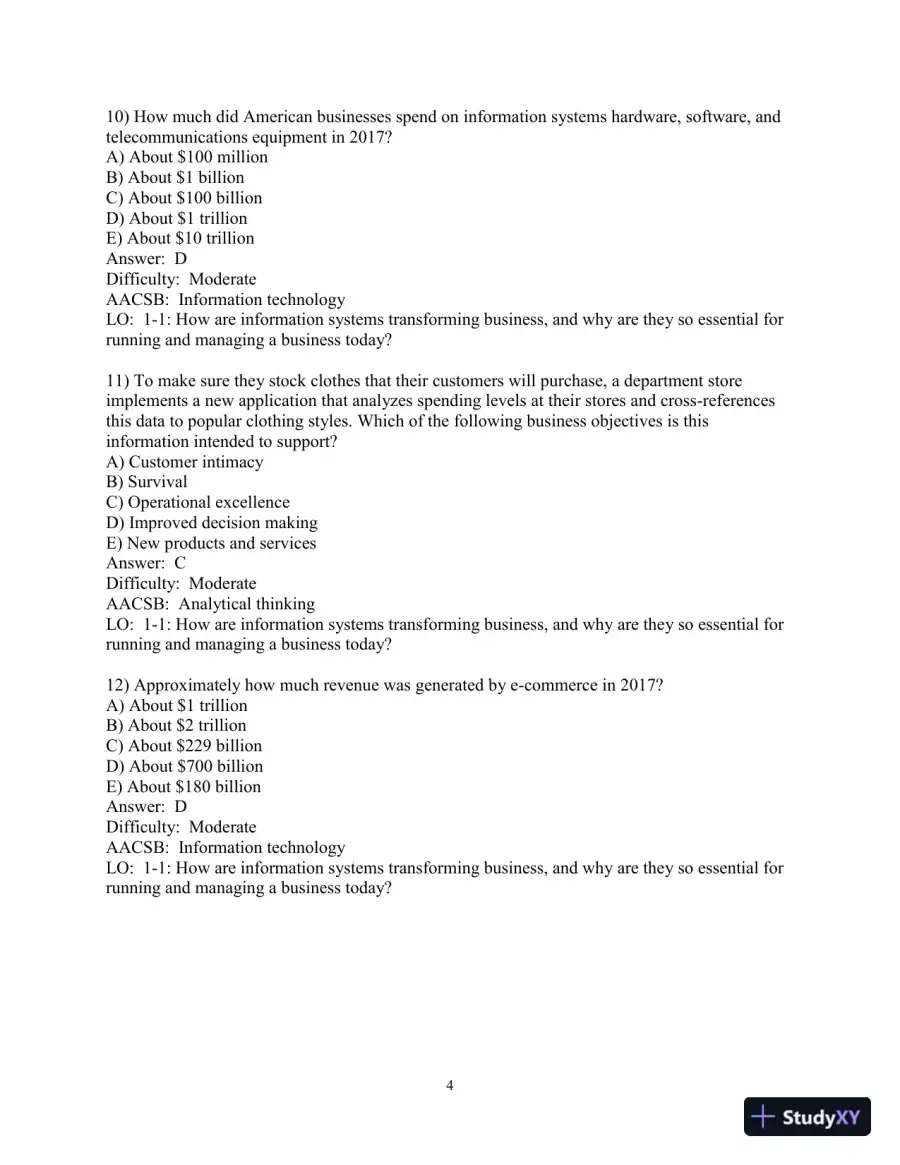 Test Bank For Management Information Systems: Managing the Digital Firm, 16th Edition, page 5