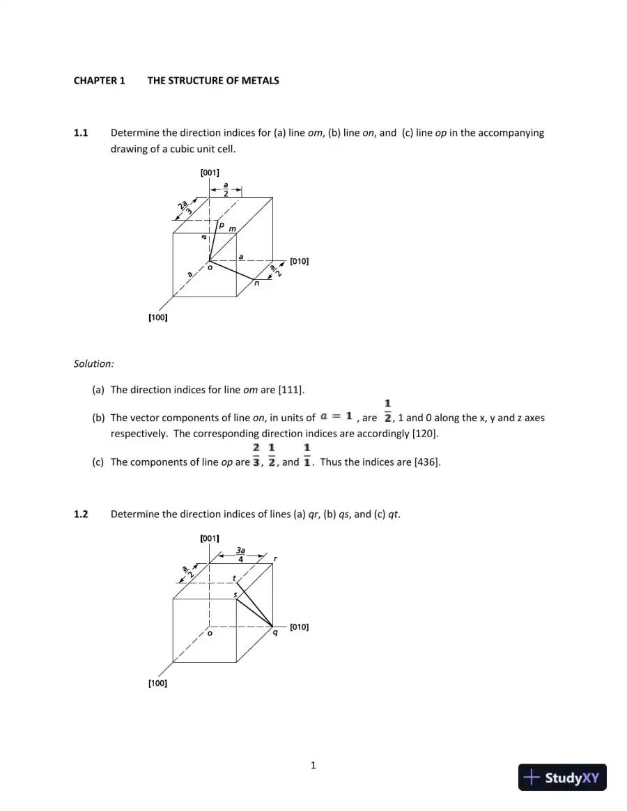 Solution Manual for Physical Metallurgy Principles, 4th Edition, page 4