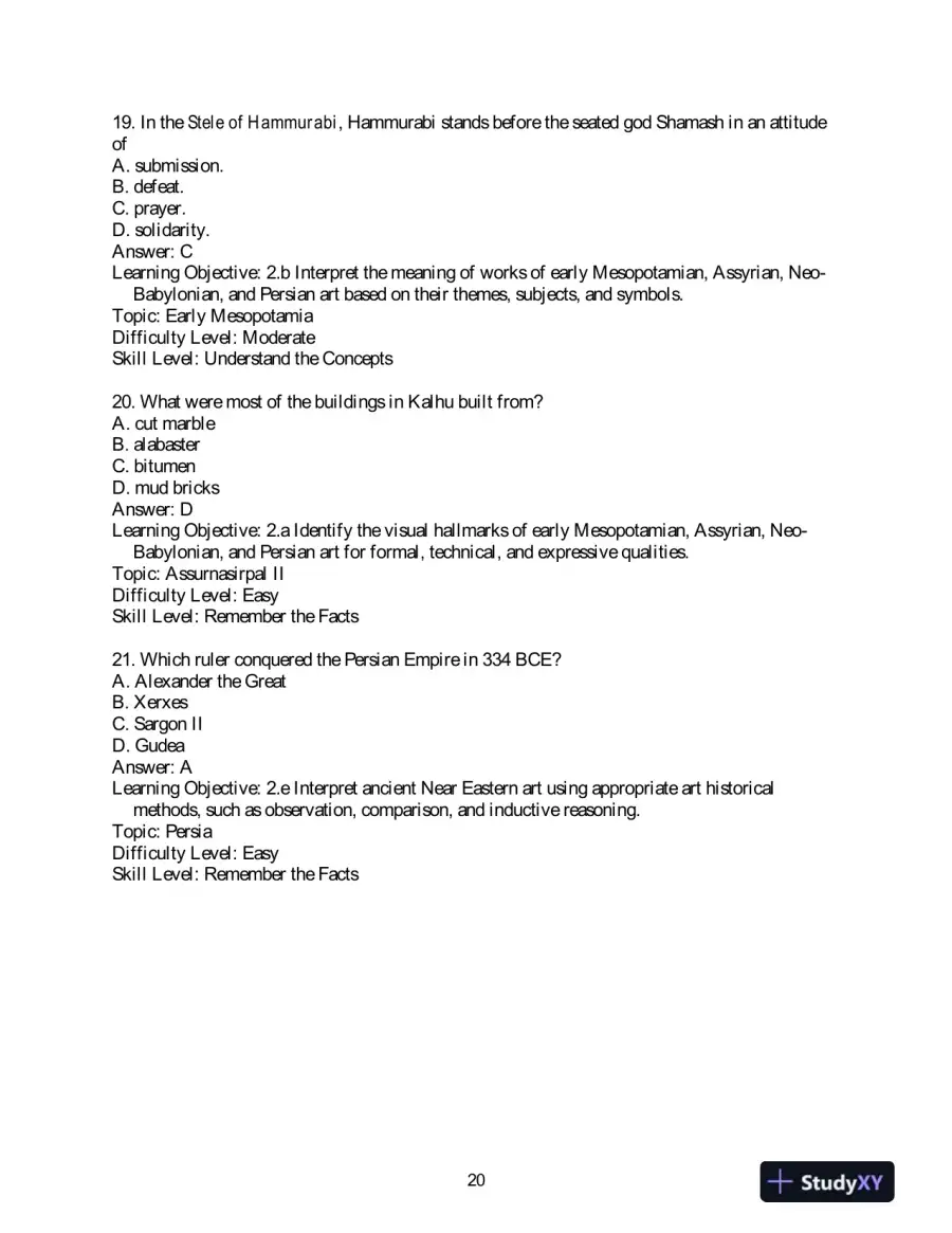 Test Bank for Art History, 6th Edition, page 10