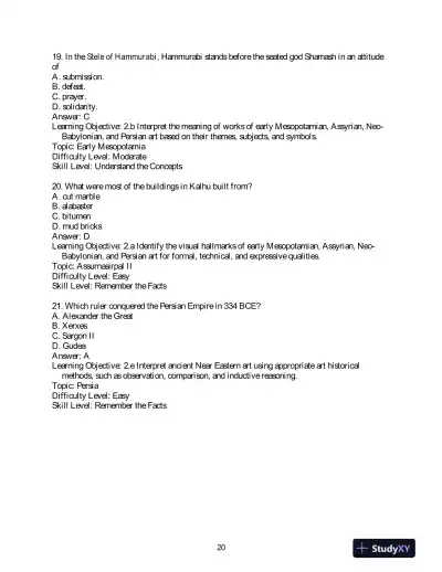 Test Bank for Art History, 6th Edition - Page 10 preview image