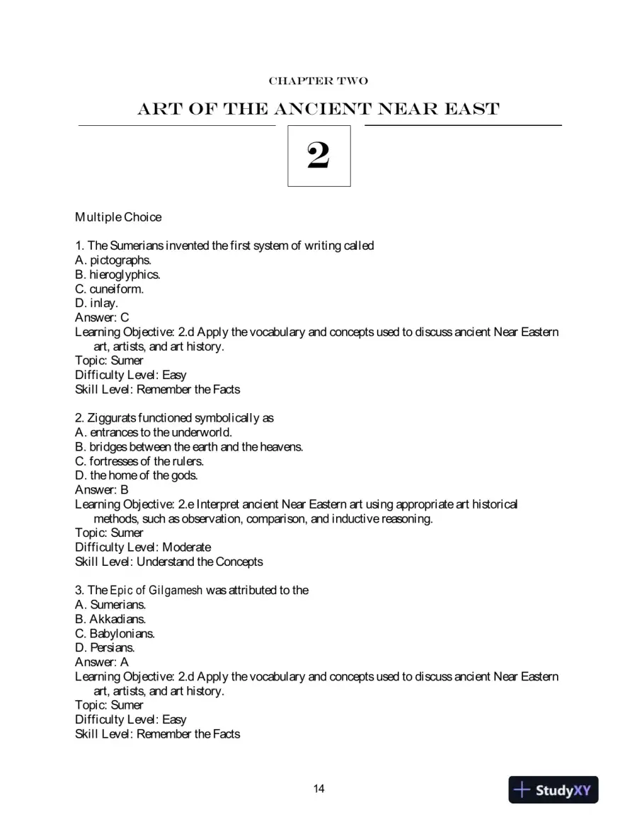 Test Bank for Art History, 6th Edition, page 4
