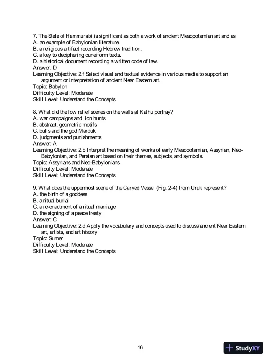 Test Bank for Art History, 6th Edition, page 6