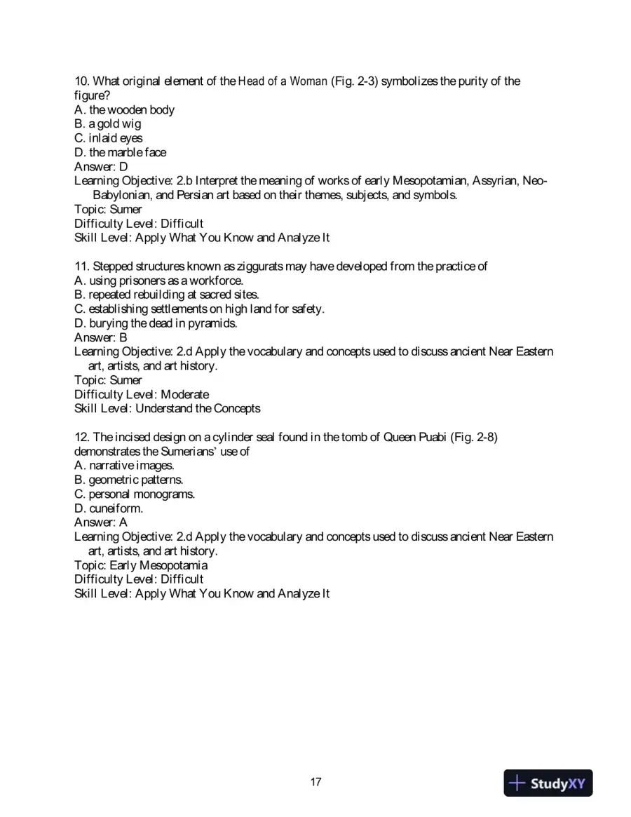 Test Bank for Art History, 6th Edition, page 7