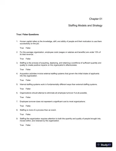 Staffing Organizations 7th Edition Test Bank - Page 1 preview image