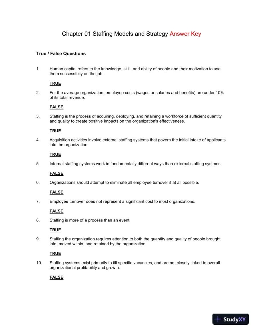 Staffing Organizations 7th Edition Test Bank, page 11