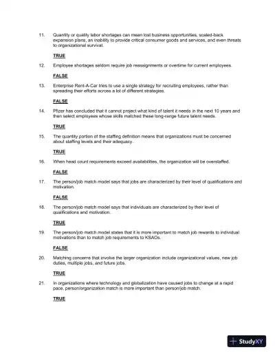 Staffing Organizations 7th Edition Test Bank - Page 12 preview image