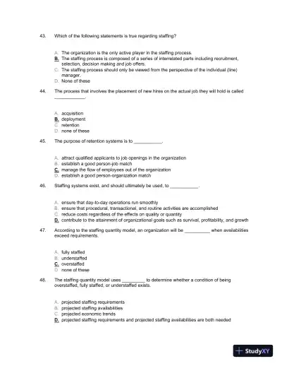 Staffing Organizations 7th Edition Test Bank - Page 15 preview image