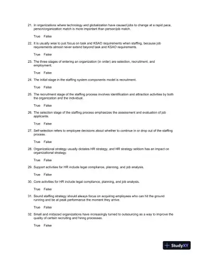 Staffing Organizations 7th Edition Test Bank - Page 4 preview image