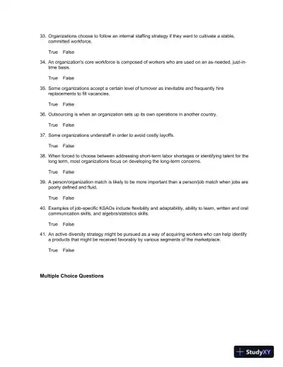 Staffing Organizations 7th Edition Test Bank - Page 5 preview image