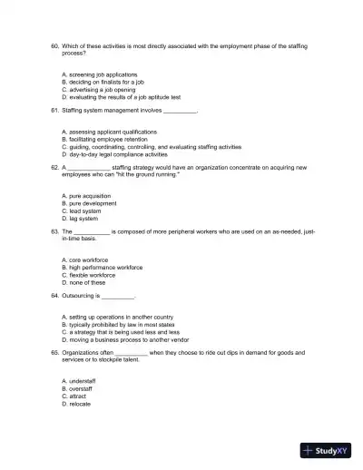 Staffing Organizations 7th Edition Test Bank - Page 9 preview image