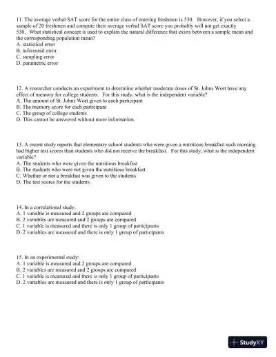 Statistics for the Behavioral Sciences, 9th Edition Test Bank - Page 4 preview image