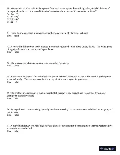 Statistics for the Behavioral Sciences, 9th Edition Test Bank - Page 9 preview image