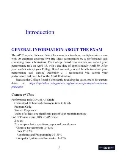 AP Computer Science Principles Premium: 6 Practice Tests + Comprehensive Review + Online Practice (2021) - Page 11 preview image