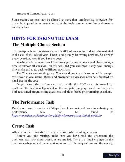 AP Computer Science Principles Premium: 6 Practice Tests + Comprehensive Review + Online Practice (2021) - Page 12 preview image