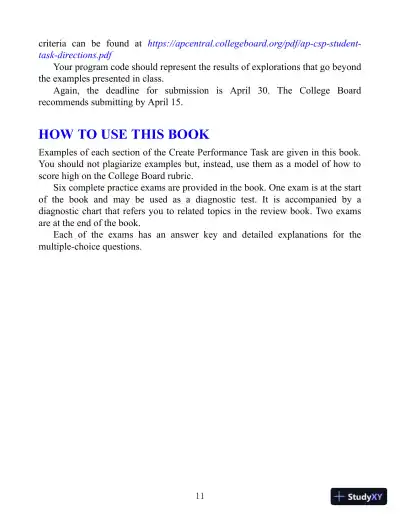AP Computer Science Principles Premium: 6 Practice Tests + Comprehensive Review + Online Practice (2021) - Page 13 preview image