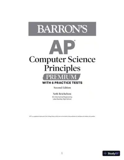 AP Computer Science Principles Premium: 6 Practice Tests + Comprehensive Review + Online Practice (2021) - Page 3 preview image
