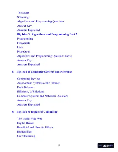 AP Computer Science Principles Premium: 6 Practice Tests + Comprehensive Review + Online Practice (2021) - Page 7 preview image