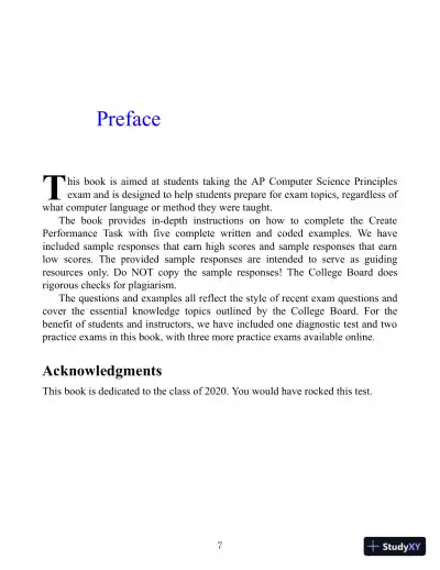 AP Computer Science Principles Premium: 6 Practice Tests + Comprehensive Review + Online Practice (2021) - Page 9 preview image