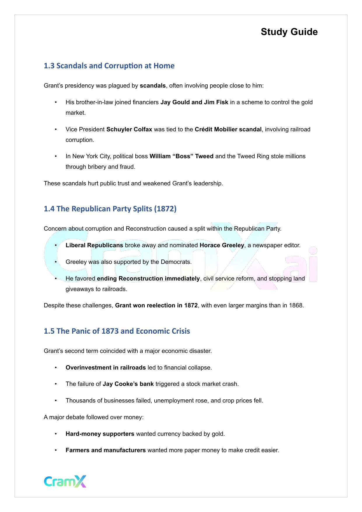 U.S. History I - Era of Reconstruction - Page 2 preview image