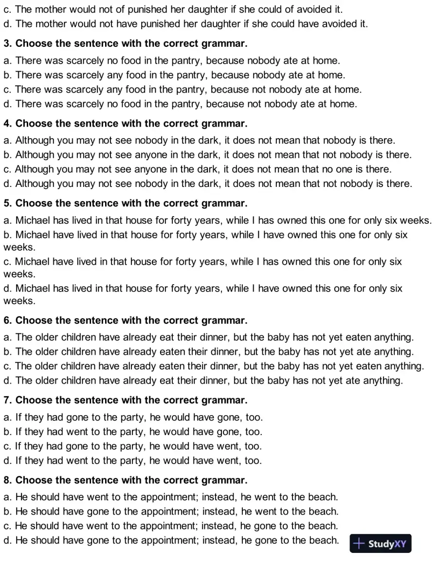HESI Grammar A2 Exam Testbank With Answers (50 Solved Questions), page 3