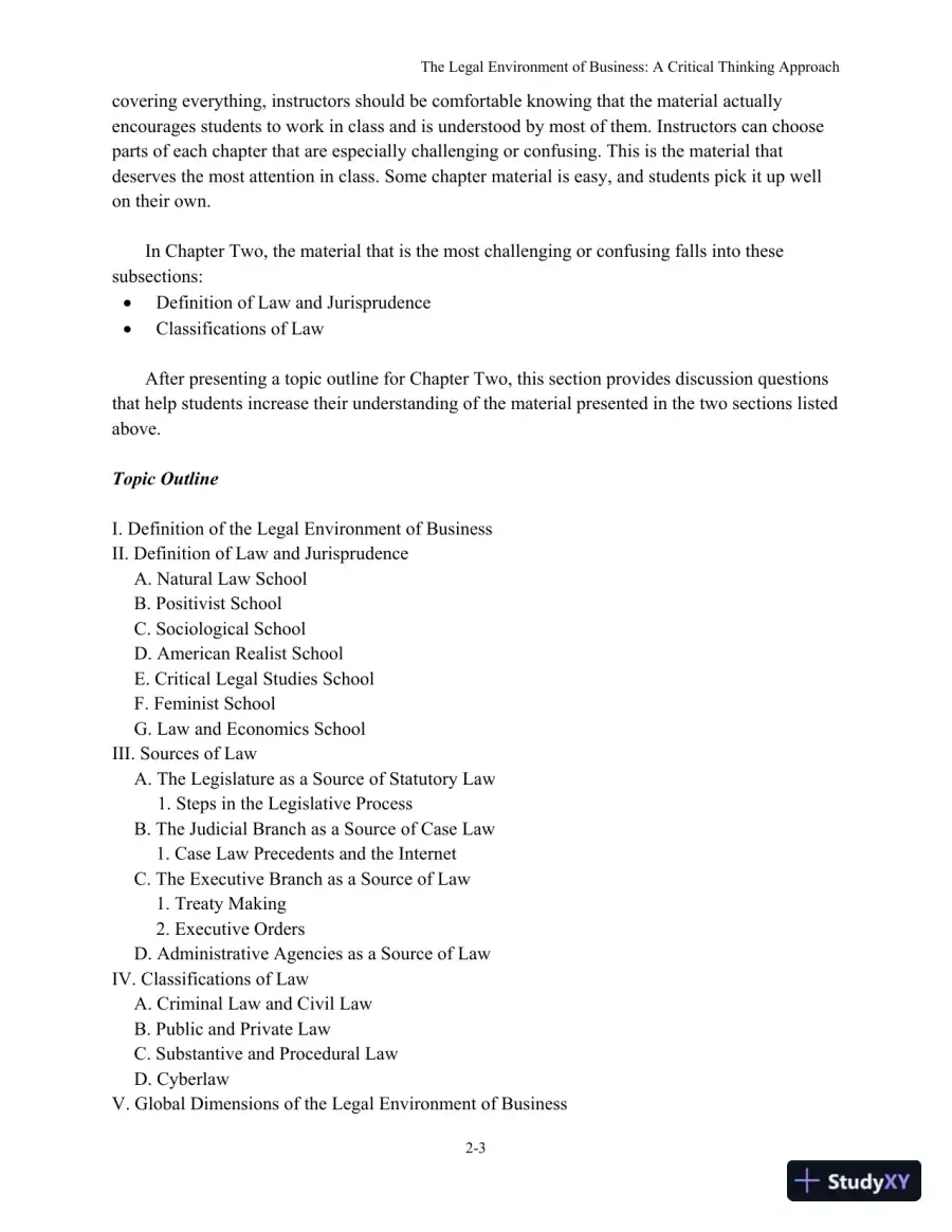 The Legal Environment of Business: A Critical Thinking Approach , 8th Edition Solution Manual, page 9