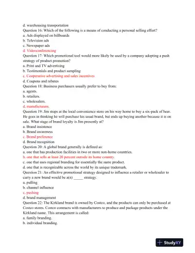 Seaport BUS C150 Final Exam - Page 4 preview image