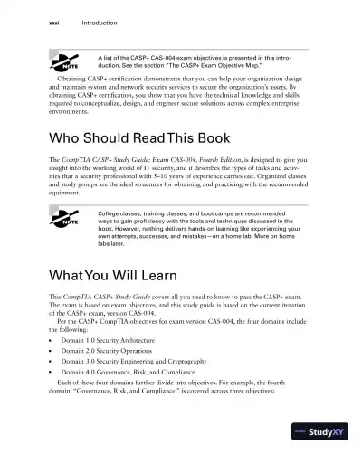 CASP+ CompTIA Advanced Security Practitioner Study Guide: Exam CAS-004 (2022) - Page 29 preview image