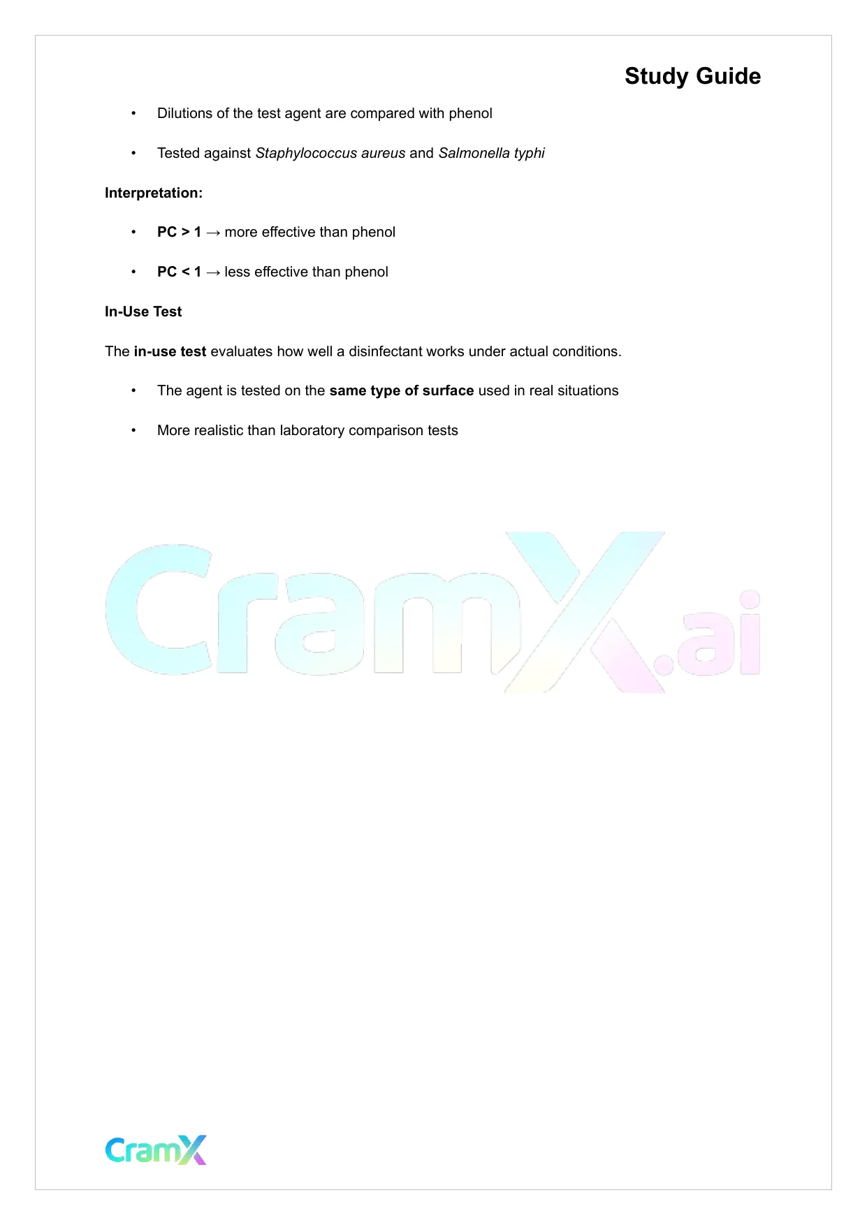 Microbiology - Control of Microbial Growth - Page 2 preview image