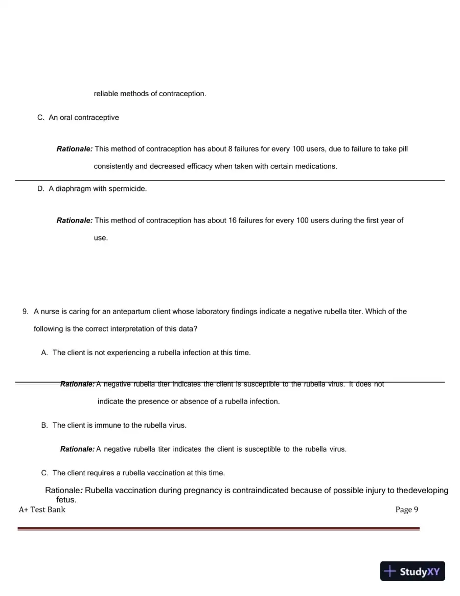 ATI RN Maternal Newborn NGN Proctored Exam with Answers (250 Solved Questions), page 10
