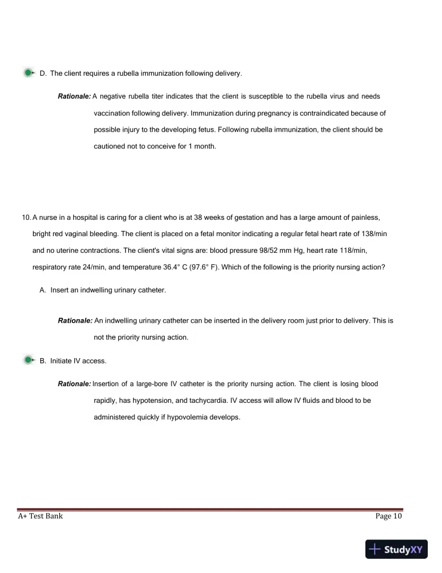ATI RN Maternal Newborn NGN Proctored Exam with Answers (250 Solved Questions), page 11