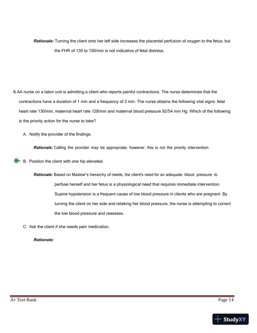 ATI RN Maternal Newborn NGN Proctored Exam with Answers (250 Solved Questions), page 15