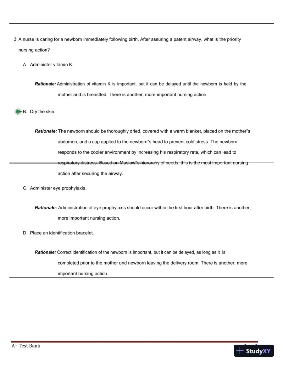 ATI RN Maternal Newborn NGN Proctored Exam with Answers (250 Solved Questions), page 4