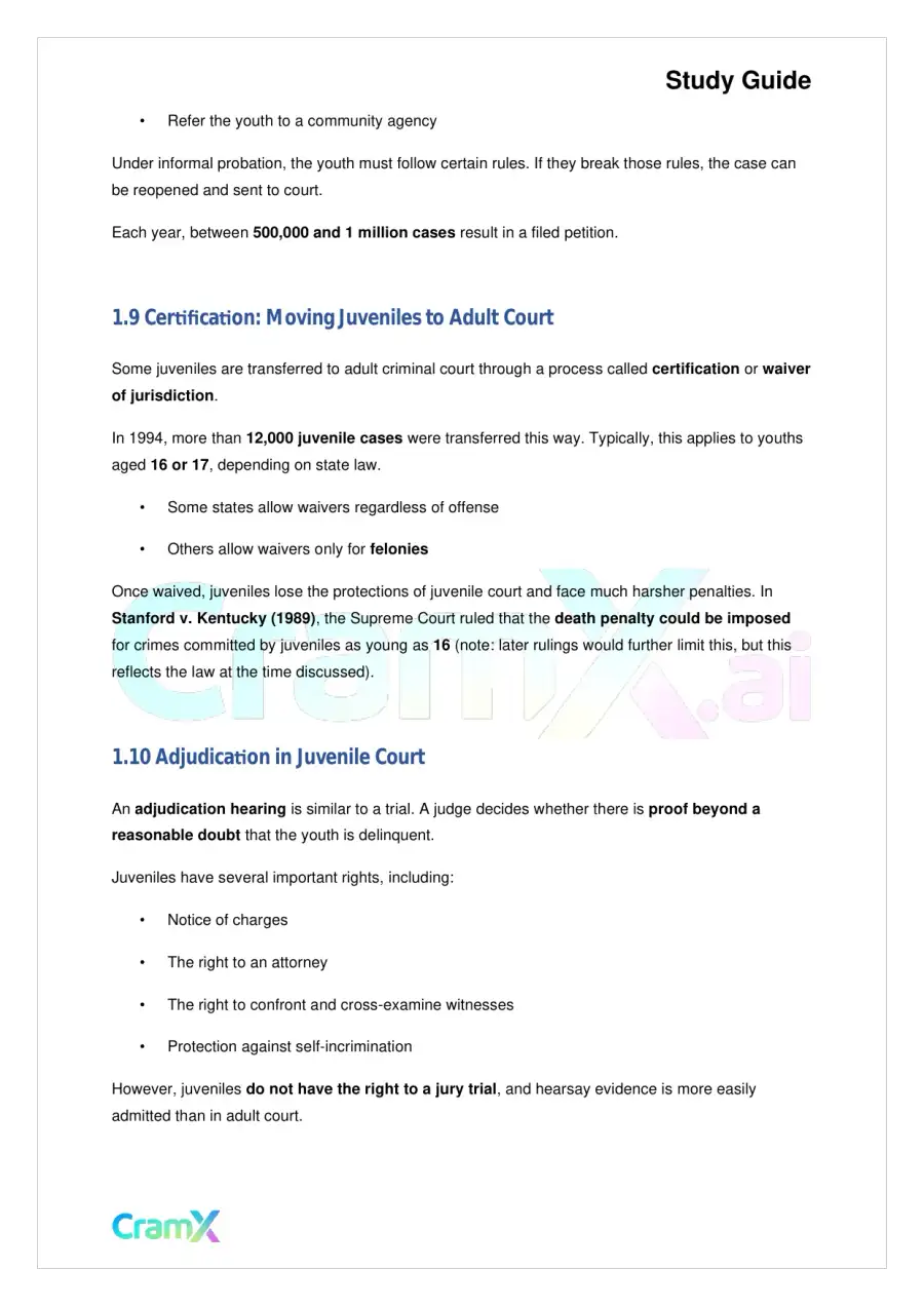 Criminal Justice - The Juvenile Justice System, page 5