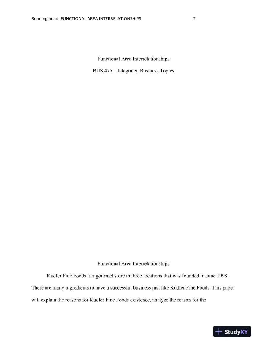 BUS 475 - Functional Area Interrelationships, page 3