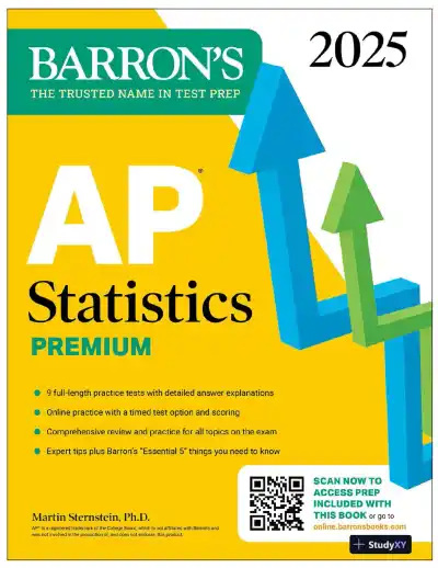 AP Statistics Premium, 2025: Prep Book with 9 Practice Tests + Comprehensive Review (2025) - Page 1 preview image