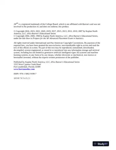 AP Statistics Premium, 2025: Prep Book with 9 Practice Tests + Comprehensive Review (2025) - Page 8 preview image