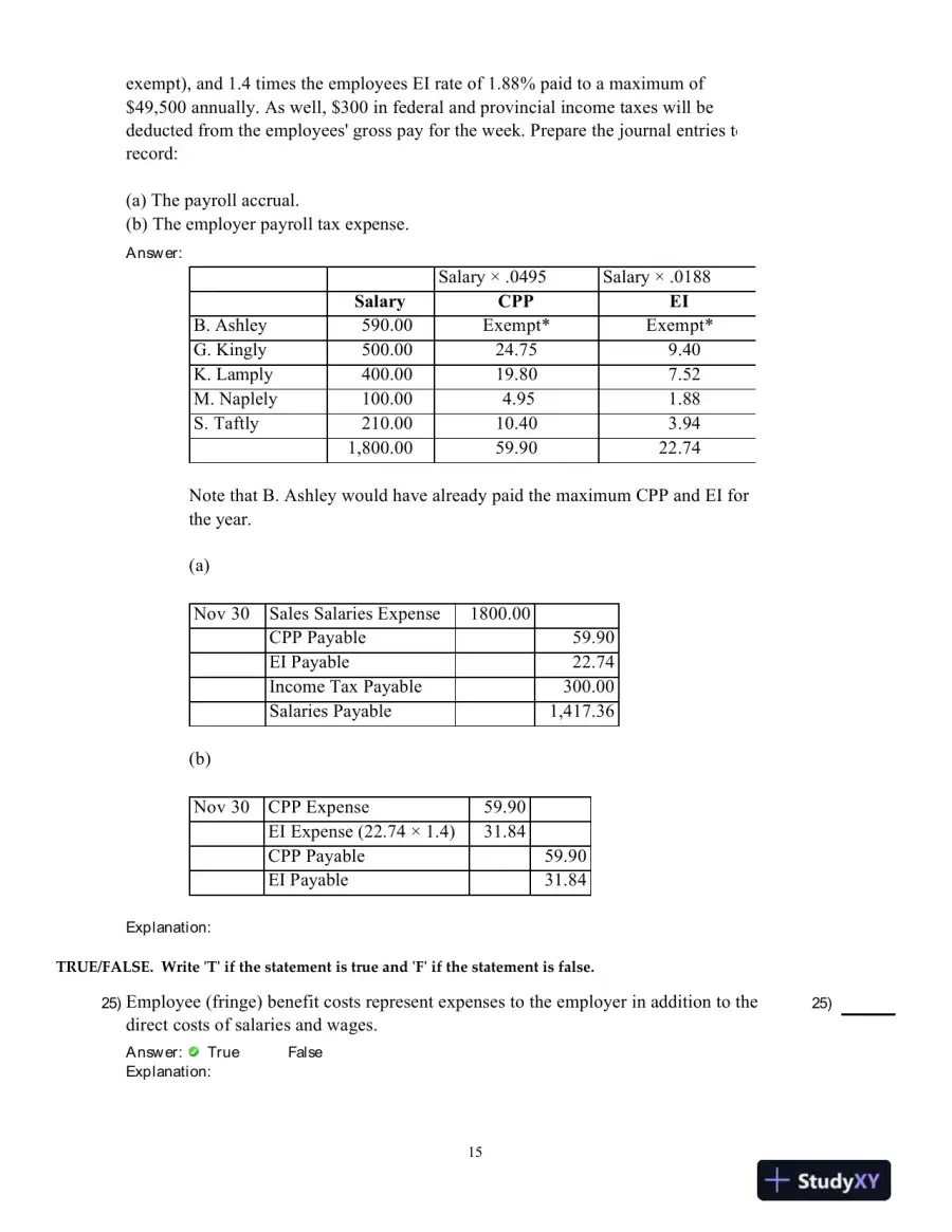 Fundamental Accounting Principles, Vol 1, 15th Edition Test Bank, page 16