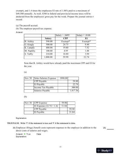 Fundamental Accounting Principles, Vol 1, 15th Edition Test Bank - Page 16 preview image