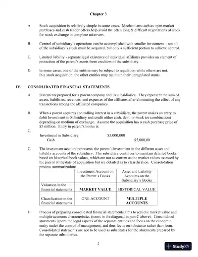 Class Notes For Advanced Accounting, 4th Edition - Page 20 preview image