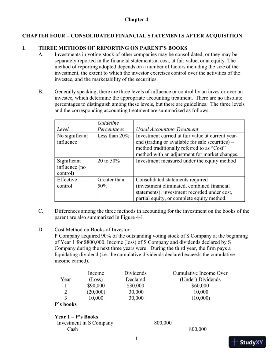 Class Notes For Advanced Accounting, 4th Edition, page 30