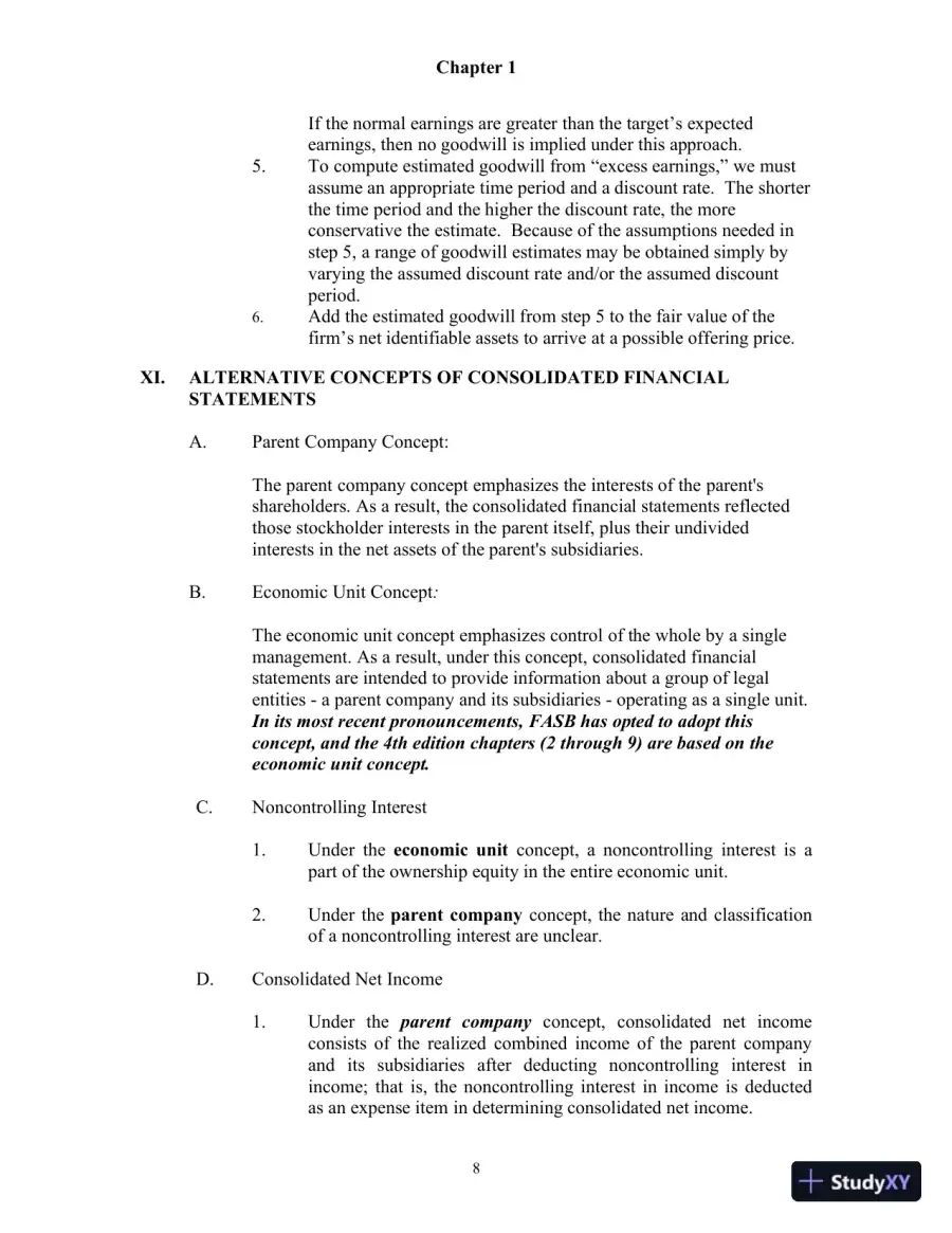 Class Notes For Advanced Accounting, 4th Edition, page 9